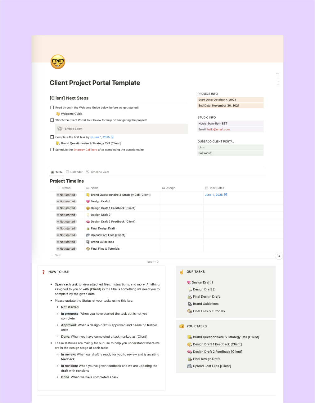 Notion Client Portal Template