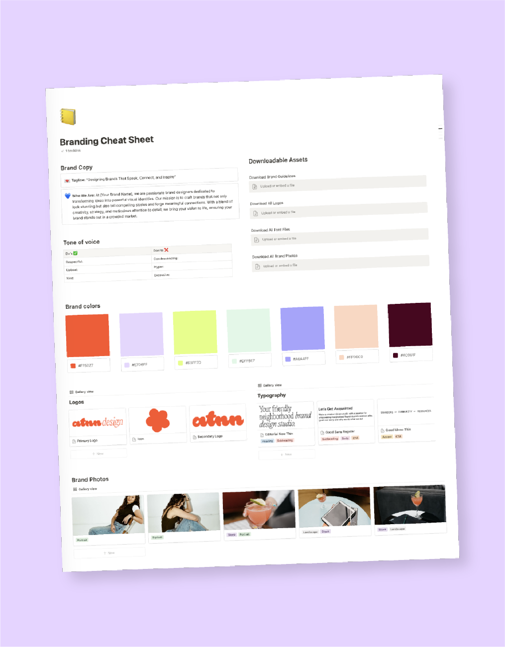 Notion Brand Style Guide Template