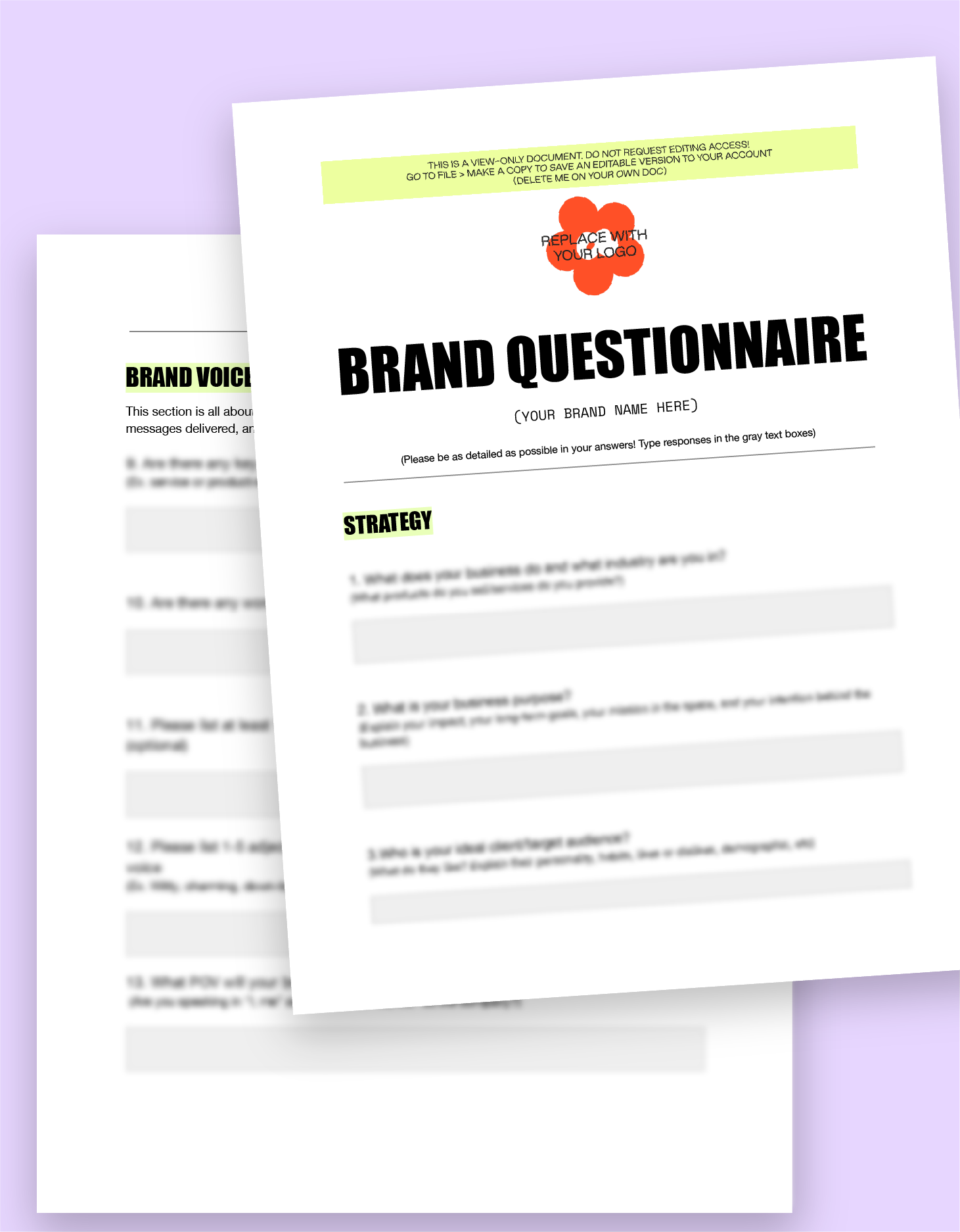 Strategy Questionnaire Brand Strategy Questionnaire Template – ATNN Design