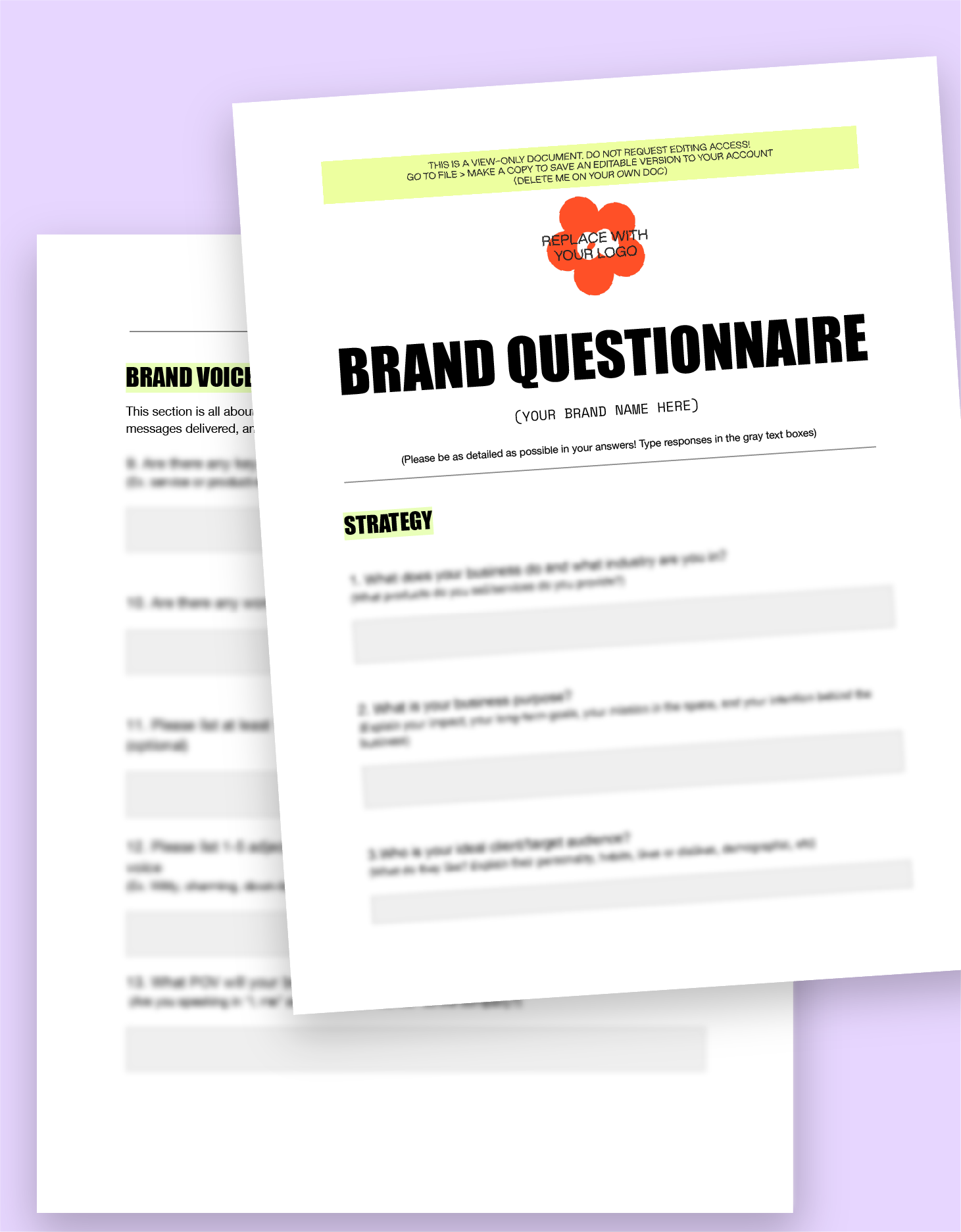 Brand Strategy Questionnaire Template