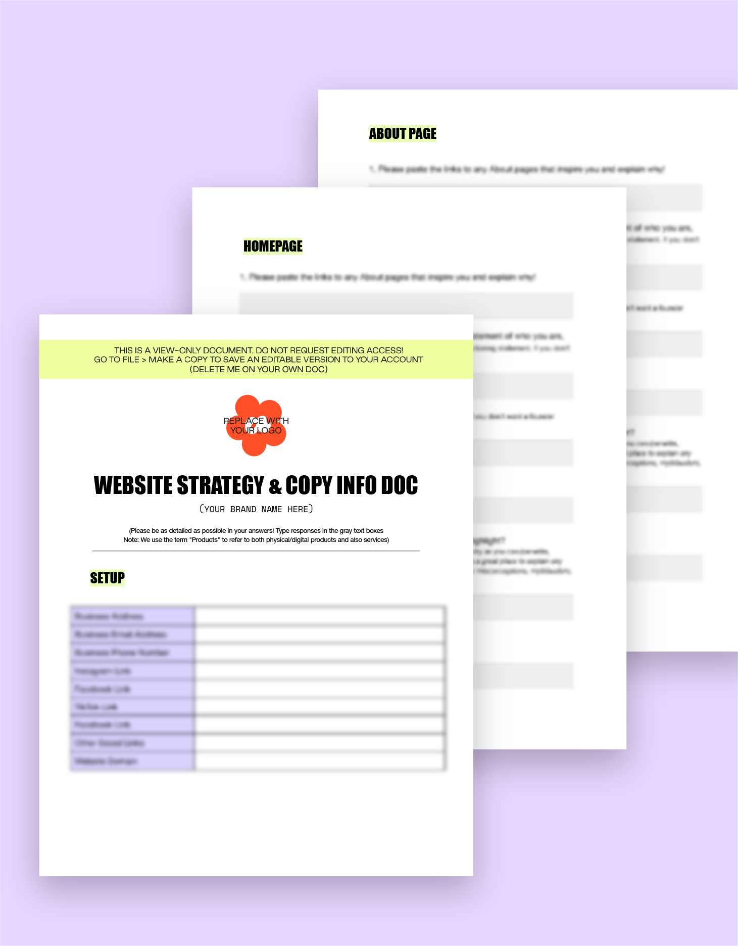 Website Strategy & Copy Questionnaire